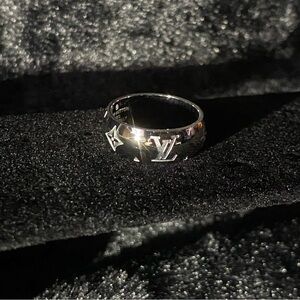 Luxury Silver LV Band Ring